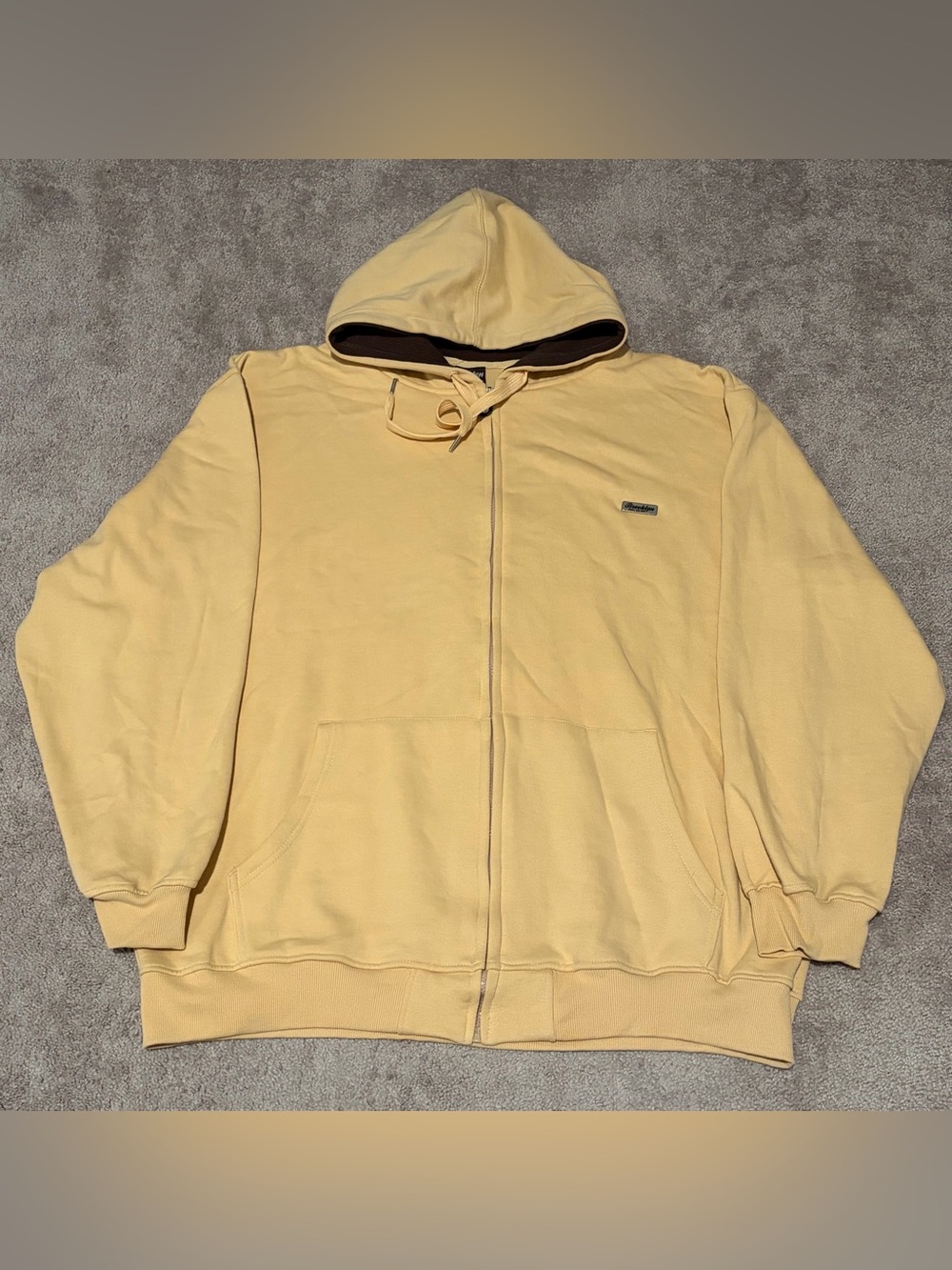 Brooklyn Xpress Men’s Yellow Size Full Zip Hoodie Size XXXL Drawstring Pockets
